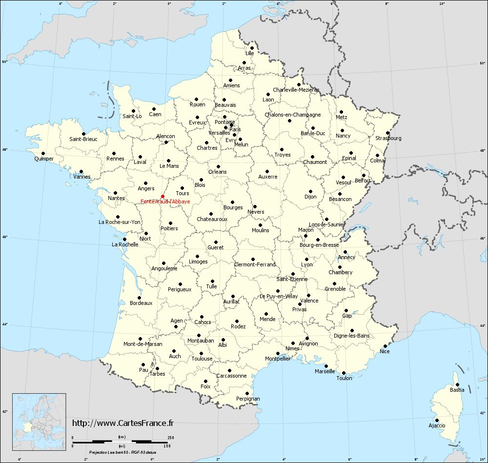 Carte administrative de Fontevraud-l'Abbaye
