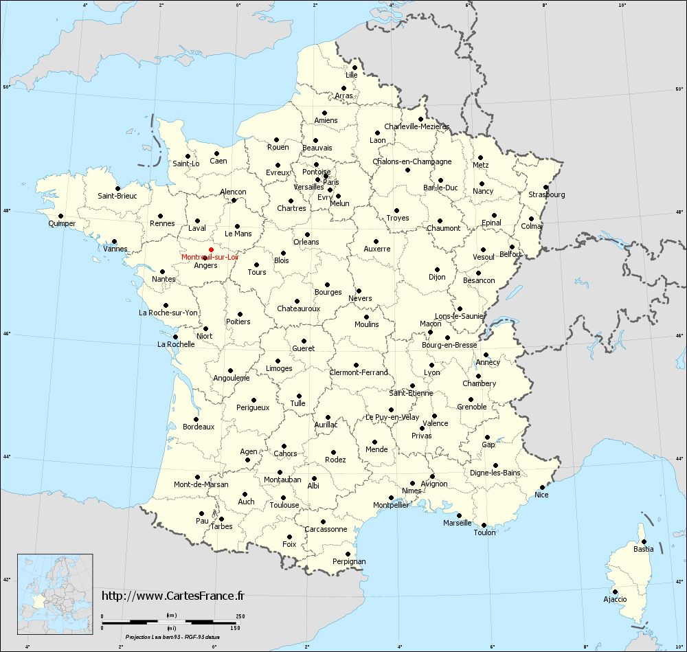Carte administrative de Montreuil-sur-Loir