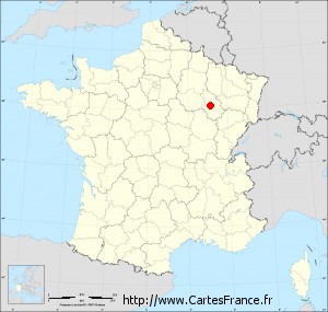 Fond de carte administrative de Chaumont petit format