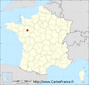 Fond de carte administrative de Bouessay petit format
