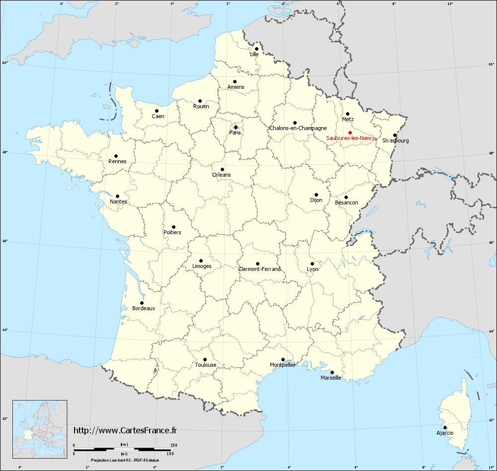 Carte administrative de Saulxures-lès-Nancy