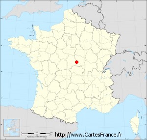 Fond de carte administrative de Nevers petit format