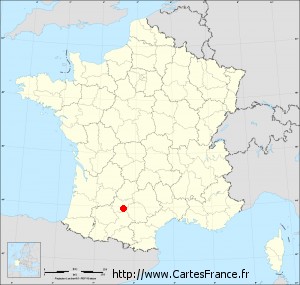 Fond de carte administrative de Villebrumier petit format