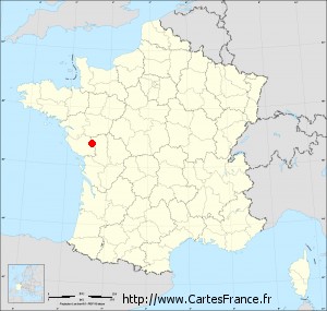 Fond de carte administrative de Montournais petit format