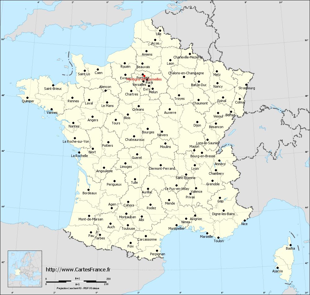Carte administrative de Montigny-lès-Cormeilles