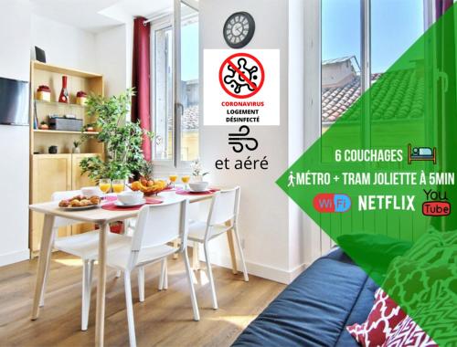 6 Couchages, Wifi Fibre & NETFLIX experience-immo : Appartements proche du 15e Arrondissement de Marseille