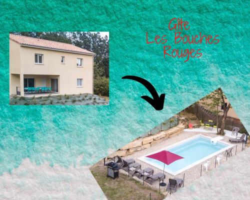 Gite LES BOUCHES ROUGES avec piscine privée : Maisons de vacances proche de Vesseaux