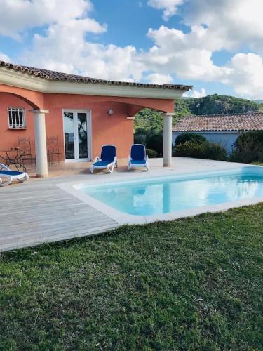 Superbe villa avec piscine vue mer, proche plage et Porticcio : Villas proche de Pietrosella