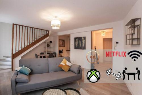 Duplex Lafargue 80m² avec espace de Coliving Salle de sport/Baby-foot/Xbox One : Appartements proche de Couzeix