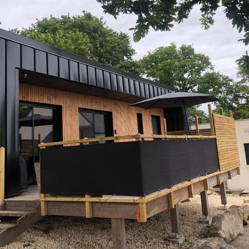 Maison chaleureuse et cosy en bois de 2021 Près de Quimper : Maisons de vacances proche de Langolen