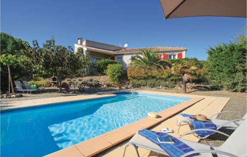 Stunning Home In Prades Sur Vernazobre With 3 Bedrooms, Wifi And Heated Swimming Pool : Maisons de vacances proche de Roquebrun
