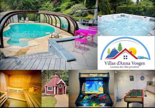 Villa 250m2 avec PISCINE chauffée & SPA & kota-grill & sauna : Villas proche de Saulcy-sur-Meurthe