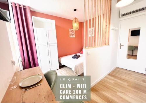 LE QUAI 3 - Studio neuf LUMINEUX CALME - CLIM - WiFi - Gare à 200m : Appartements proche de Bajamont