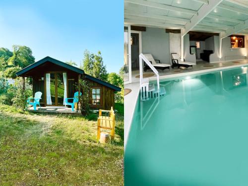 Isba Tiny House piscine couverte à partager : Chalets proche de Toutainville