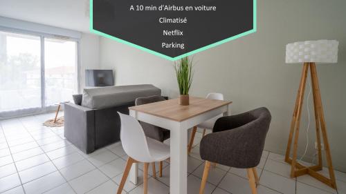 L'Airbusien - Terrasse et parking - Airbus à coté : Appartements proche de Mondonville