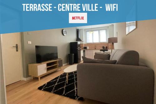 Centre Ville Superbe T2 Neuf Wifi Terrasse Netflix : Appartements proche de Marsac-sur-l'Isle