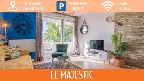 ZenBNB - Le Majestic / Appartement avec 1 chambre / Parking Privé / Balcon : Appartements proche de Juvigny