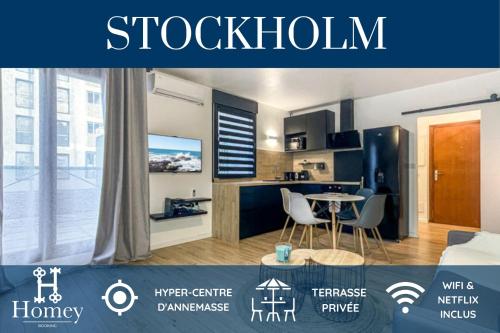 HOMEY STOCKHOLM - Hyper centre / Proche Genève / Terrasse privée / Wifi & Netflix : Appartements proche d'Ambilly