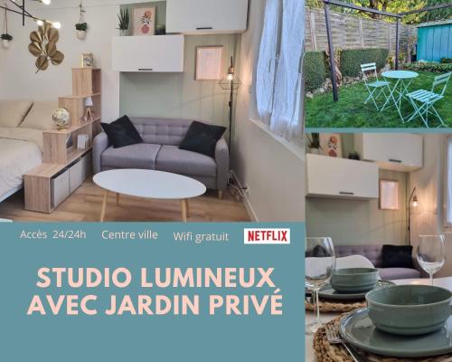 Studio parking jardin Netflix clim : Appartements proche de Bruyères-le-Châtel