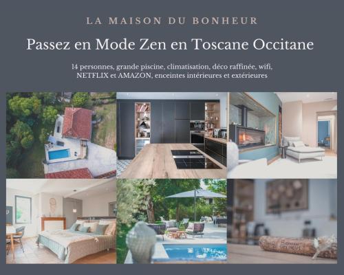 La Maison du Bonheur - Grande Piscine & Terrasse : Maisons de vacances proche de Montans