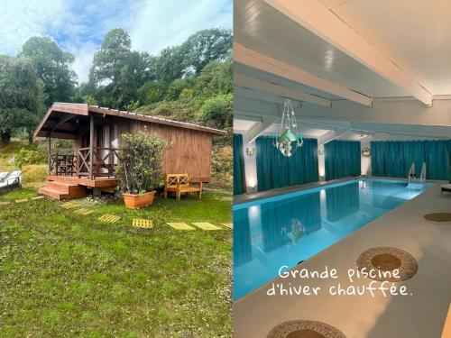 7eme ciel - Tiny House avec Grande Piscine intérieure chauffée toute l'année : Chalets proche de Saint-Mards-de-Blacarville