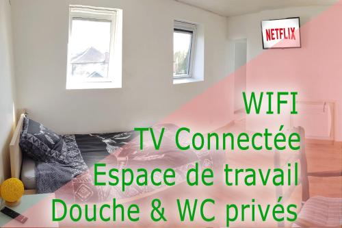 Semi studio - TV - WIFI - Salle de bain Privée : Appartements proche de Saint-Hilaire-sur-Helpe