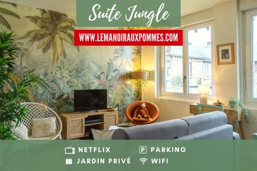 SUITE JUNGLE - JARDIN, NETFLIX et PARKING - Le Manoir aux Pommes : Appartements proche de Saint-Julien-de-Mailloc