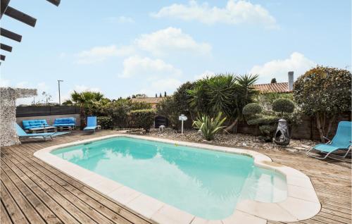 Awesome home in Saint-Marcel-sur-Aude with Outdoor swimming pool, WiFi and Private swimming pool : Maisons de vacances proche de Saint-Nazaire-d'Aude