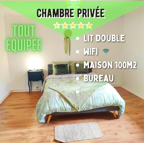 Belle chambre privée avec lit double dans Pamiers : Auberges de jeunesse proche de Verniolle