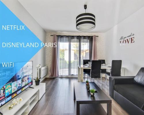 Appart Cosy Tout Confort Disneyland jardin 4 Pers : Appartements proche de Bailly-Romainvilliers