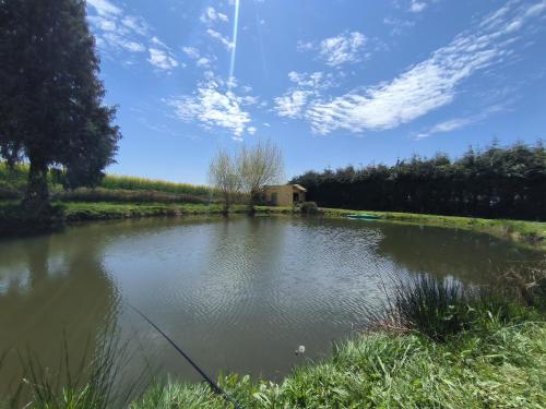 Maison familiale avec étang de pêche privé : Maisons de vacances proche de Sainte-Marguerite-de-Carrouges