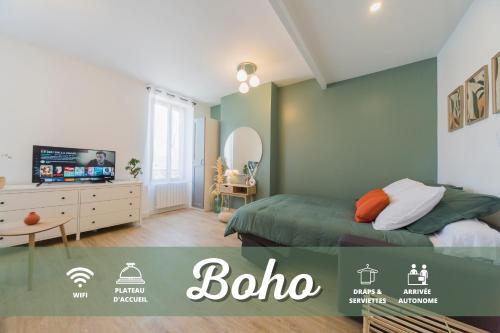 BOHO Centre Ville Sens - Wifi - BEST KEYS : Appartements proche de La Belliole
