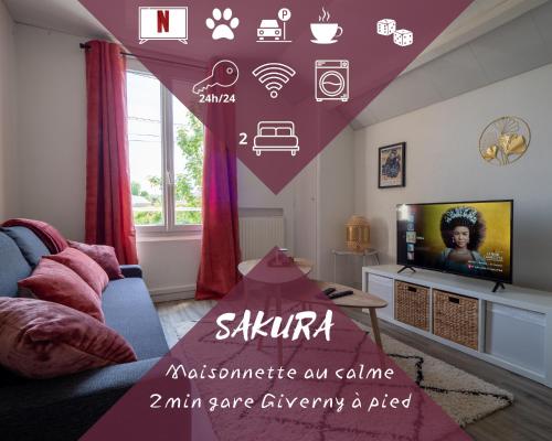 Sakura -maisonnette gare Giverny : Maisons de vacances proche de Notre-Dame-de-l'Isle