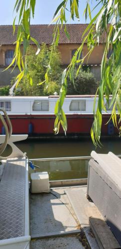 Bateau avec terrace sur la riviere : Bateaux-hotels proche de Villeneuve-Saint-Salves