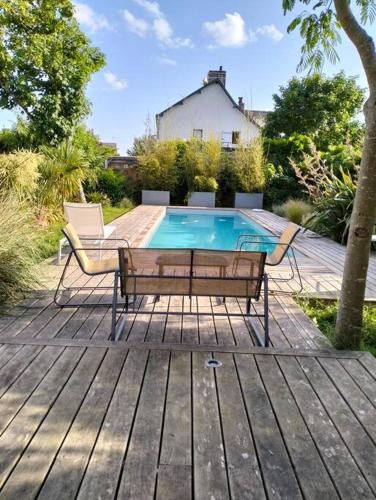 Maison 20 pers piscine/plage : Maisons de vacances proche de Saint-Molf
