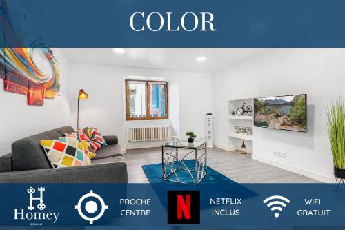 HOMEY COLOR - Proche centre/Parking/Wifi & Netflix : Appartements proche de La Muraz