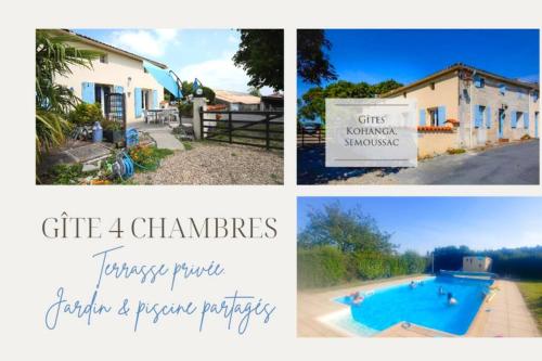 Family cottage 4 bedrooms (with shared pool) : Maisons de vacances proche de Plassac