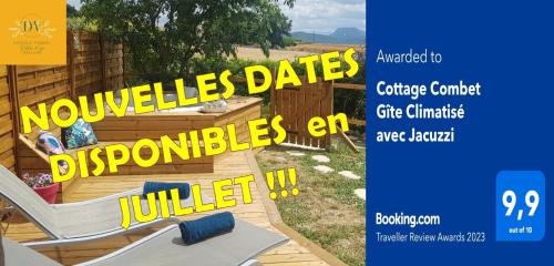Cottage Combet Gîte Climatisé avec Jacuzzi : Maisons de vacances proche de Cléon-d'Andran