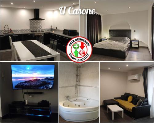 U Casone, B&W modern apartment, Spa, Wifi, Air-conditioning, Free parking, Decreasing prices : Appartements proche d'Aghione