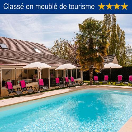 Villa 12p, 6ch. piscine privée chauffée, 4*, 170M² : Villas proche de Champagne-sur-Seine