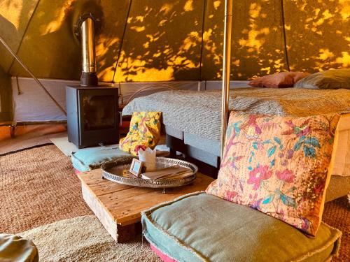 Tente bivouac Option bain chauffée au bois : Tentes de luxe proche d'Auch