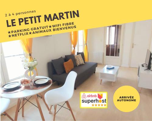Le Petit Martin ~T2 cosy ~ Netflix ~ Parking ~ Animaux bienvenus : Appartements proche de Saint-Palais
