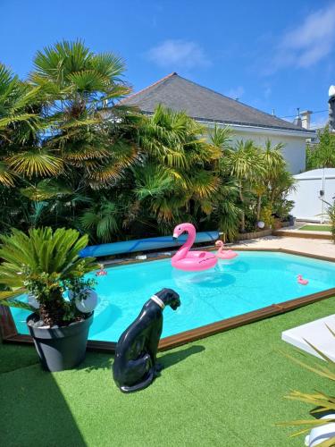 maison calme avec piscine palmiers 300m de la plage pornichet centre : Maisons de vacances proche de Pornichet