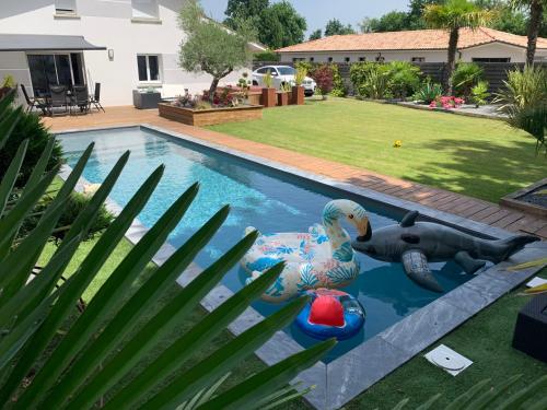 Magnifique Villa avec piscine chauffée & jacuzzi : Villas proche de Saint-Jean-d'Illac