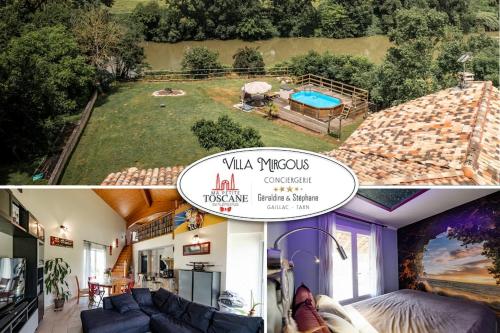 Villa avec piscine au bord du Tarn : Maisons de vacances proche de Mézens