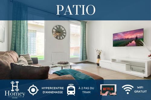 HOMEY PATIO - Hypercentre - Proche Gare et Tram - Terrasse privée - Wifi et Netflix : Appartements proche d'Ambilly