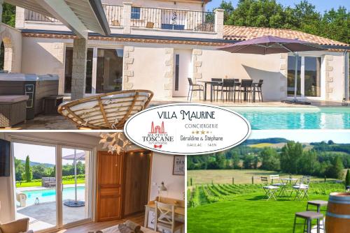 Villa Maurine - Piscine chauffée - Spa - Clim - Salle de Fitness : Maisons de vacances proche d'Alos