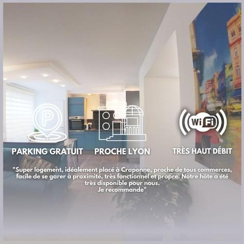 bnbgônes -LE COSY MILLAUD - Craponne Centre - Proche Lyon - Wifi : Appartements proche de Saint-Genis-les-Ollières