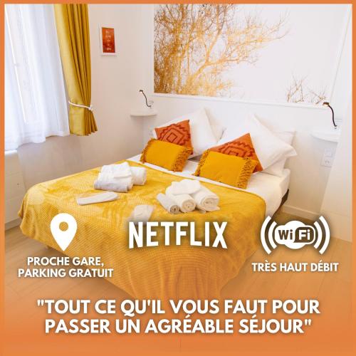L'Automne - Netflix & Wifi - Parking Gratuit - Emplacement Vélo Securisé : Appartements proche de Sogny-aux-Moulins