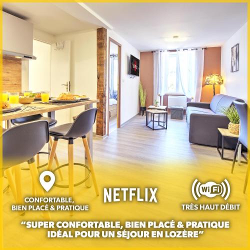 Le Sabot - Netflix/Wi-Fi Fibre/Terasse - 4 pers : Appartements proche de Les Hermaux